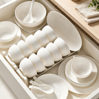 Pure White Ceramic Dinnerware Set for Home
