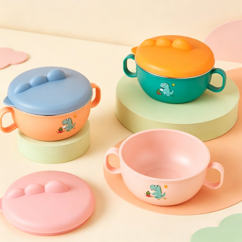 Cute Little Dinosaur Baby Feeding Bowl