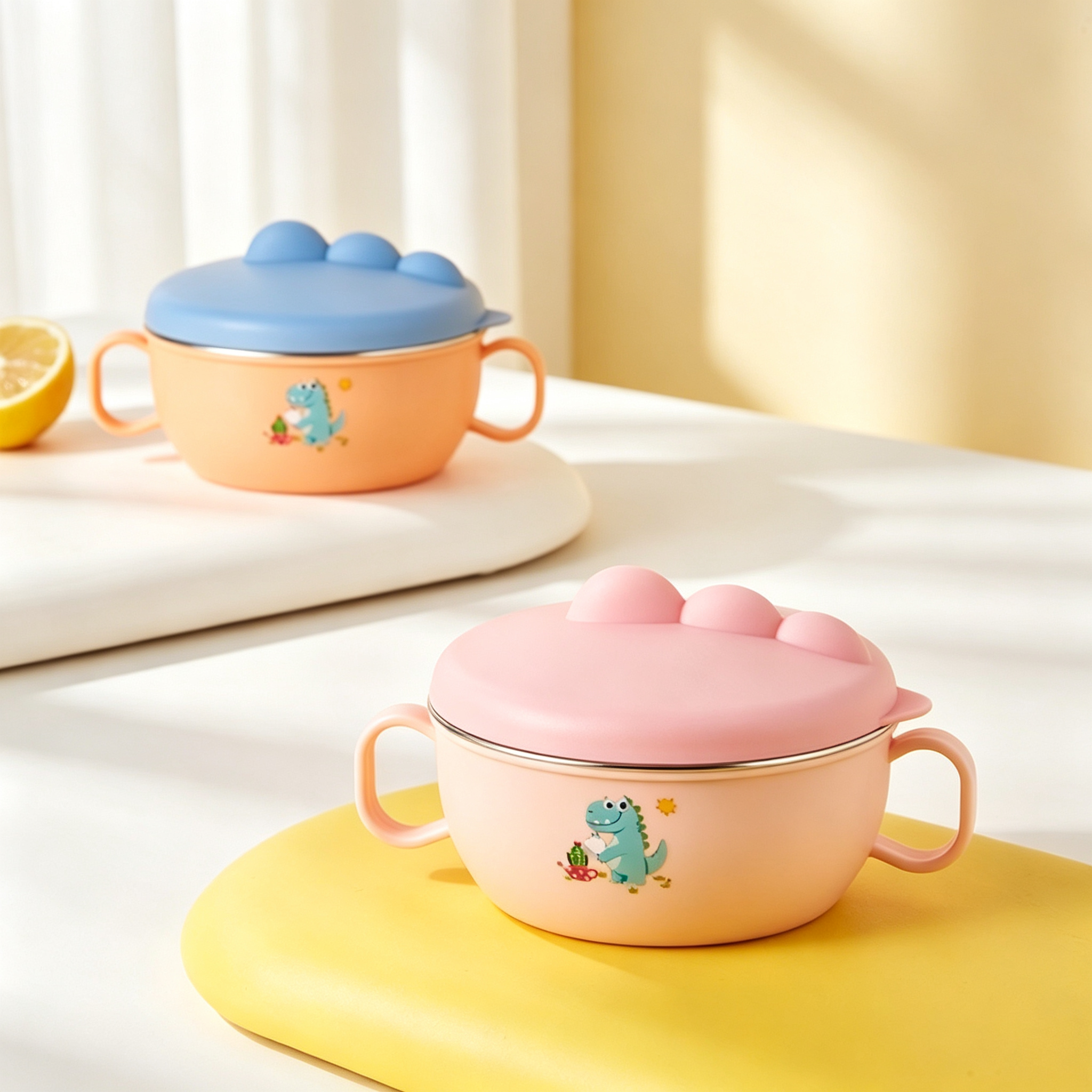 Cute Little Dinosaur Baby Feeding Bowl