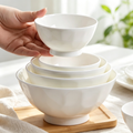 White Ceramic Rice Bowl for Home