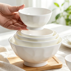 White Ceramic Rice Bowl for Home